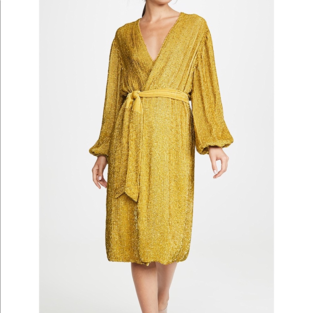 Retrofete Audrey Dress Size M in Citrus (Gold)